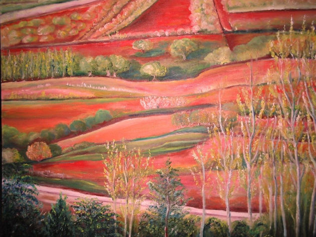 Paisaje en rojo Oil Canvas Landscaping