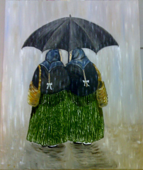 Lluvia Oil Canvas Figure Painting