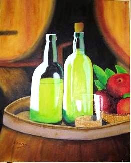 sidra con manzanas Oil Canvas Still Life Paintings