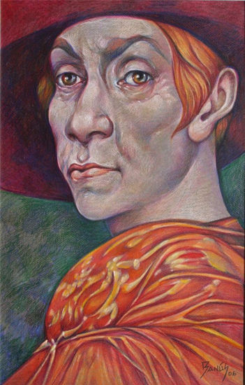 Caballero Con Mirada Así Media Mixta Tabla Figura