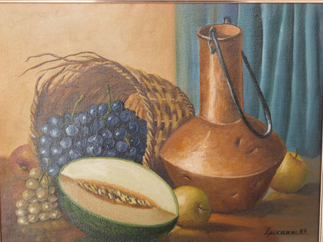 bodegon con melon Oil Canvas Still Life Paintings