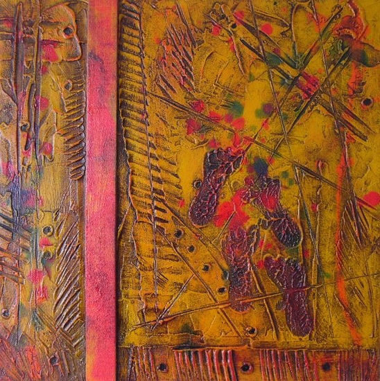 as últimas passadas de cristo-2 Mixed media Textile Others