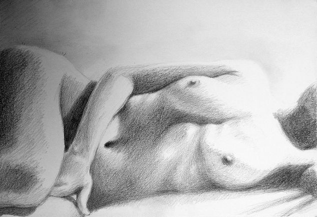 Desnudo femenino acostado Graphite