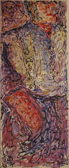 La mano en el bolsillo_2002 Mixed media Canvas Figure Painting