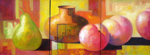 Los Duraznos Rosados Oil Canvas Still Life Paintings