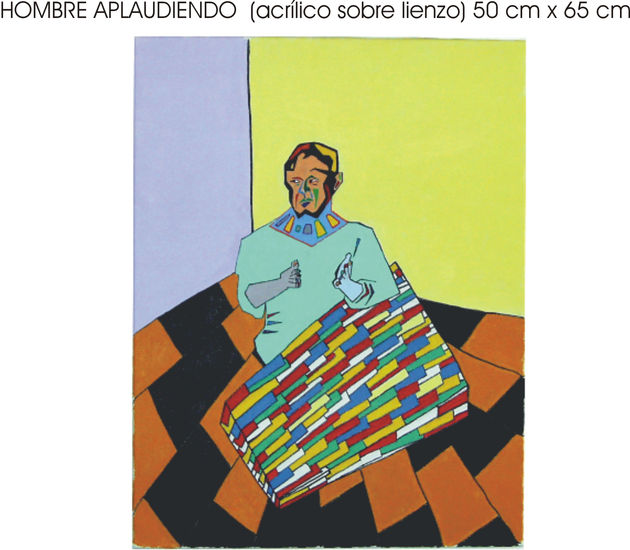 hombre aplaudiendo Acrylic Canvas Figure Painting