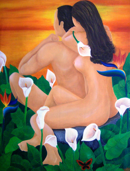 atardecer de amantes Oil Canvas Nude Paintings