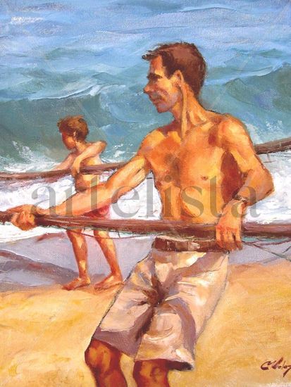 PESCADOR Oil Canvas Marine Painting