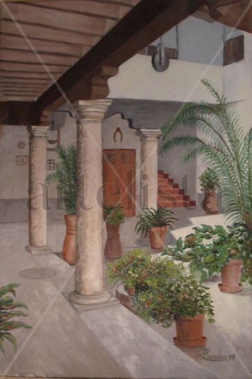 Patio Manchego Oil Canvas Landscaping