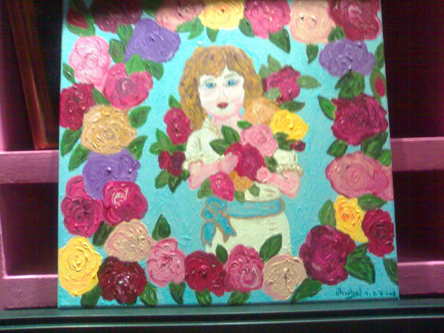 niño con rosas
