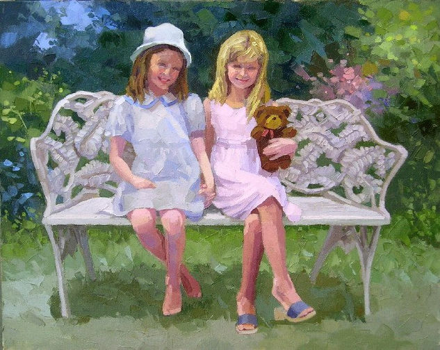 NEL JARDIN Oil Canvas Portrait