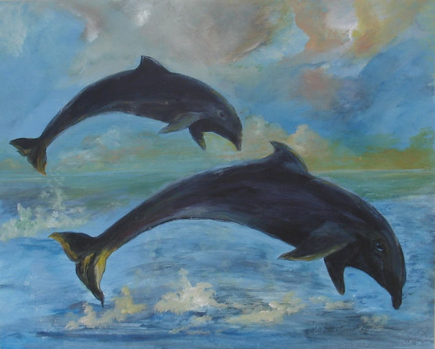 "Delfines" Acrylic Panel Animals