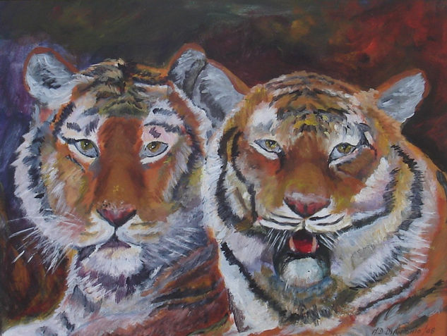 "Los Tigres" Acrylic Panel Animals