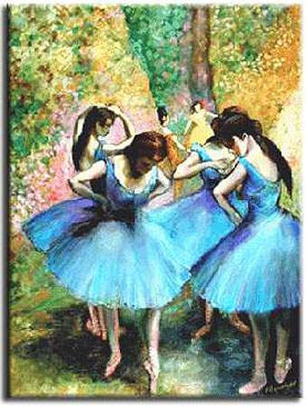 Bailarinas Azules Óleo Lienzo