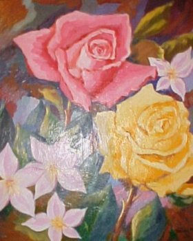 FLORES Oil Panel Floral Painting