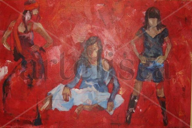 las tres mujeres Acrylic Canvas Figure Painting