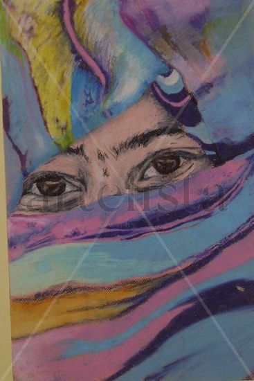 mujer con turbante Pastel Card Portrait