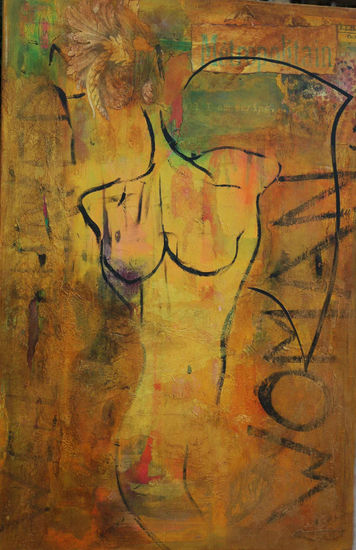 Cosmopolitain Mixed media Canvas Nude Paintings