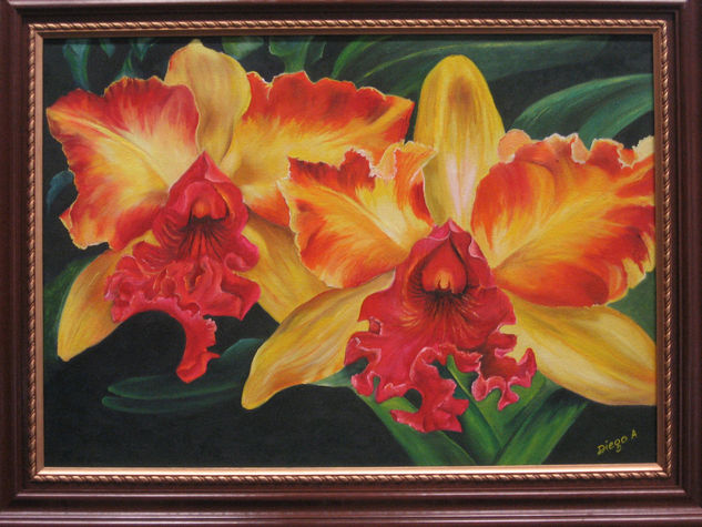 Orquídeas Oil Canvas Floral Painting