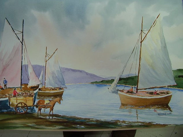 ESCENA ANTIGUA DE ANGELMO Watercolour Paper Marine Painting