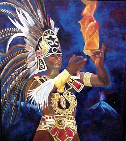 Ceremonia del fuego nuevo Oil Canvas Figure Painting