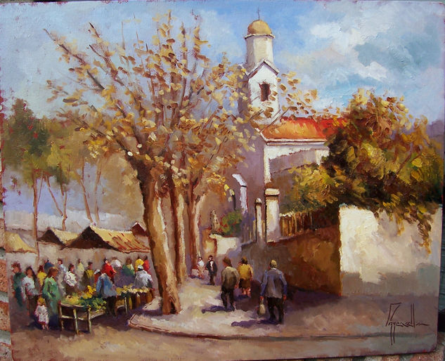 Feria de la Iglesia Oil Canvas