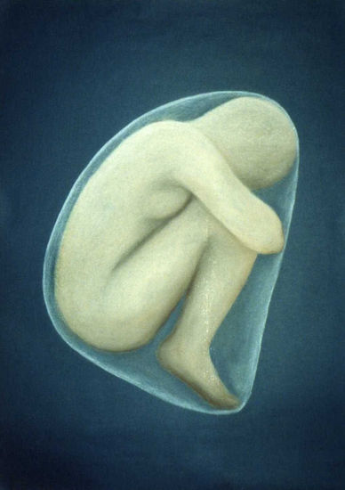 Miedo a nacer Pastel Paper Nude Paintings