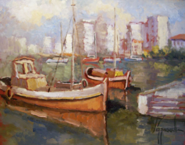 Barca de pesca Oil Canvas