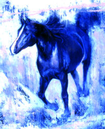 Caballo azul