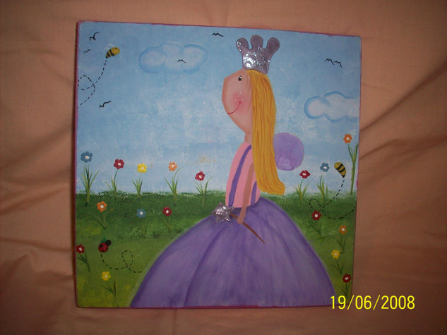 Hada en el jardin Acrylic Panel Figure Painting