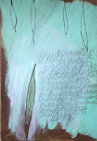 soledad con fondo azul Mixed media Card Others