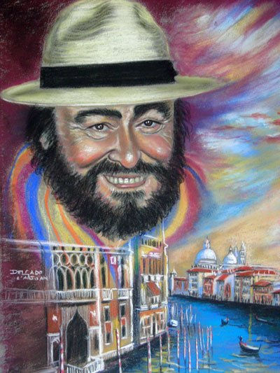 Sole Pavarotti Pastel Cartulina Retrato