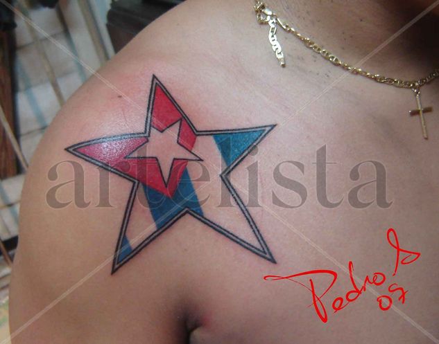 Estrella bandera cubana 04 Otros Piel Figura