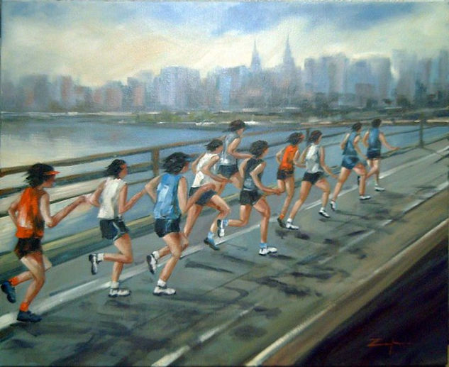 MARATON DE NEW YORK Oil Canvas Landscaping