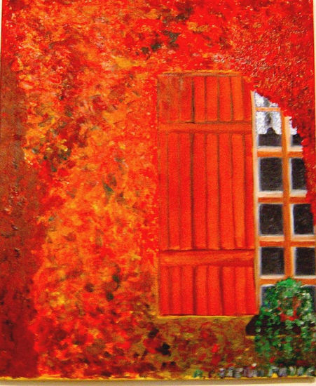 ventana otoñal Oil Canvas Landscaping