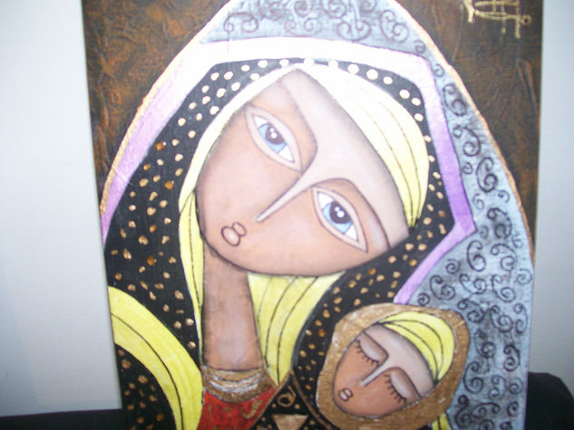 virgen en nicho Oil Canvas Figure Painting