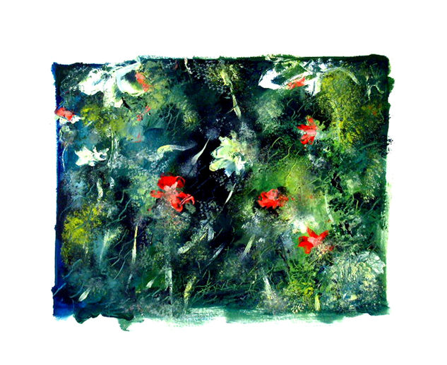 ESTUDIO NOCTURNO Oil Paper Floral Painting