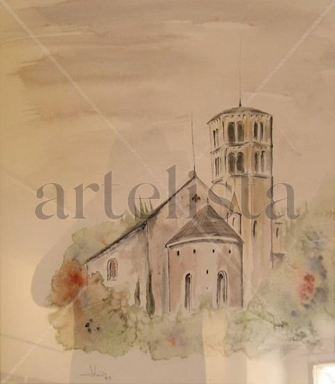 Sant Pere de Galligans Watercolour Paper Landscaping