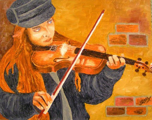 Violin Melody Óleo Otros Retrato