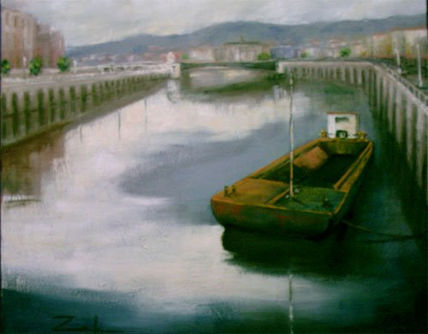 Gabarra en el arenal