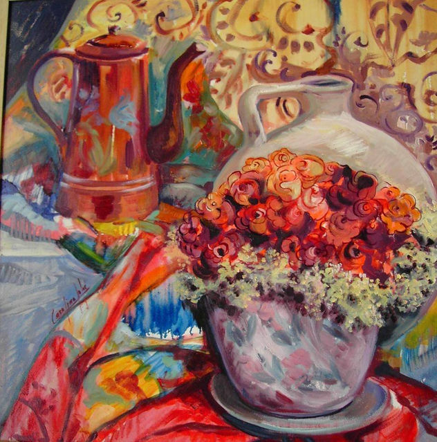 bodegón con rosas
