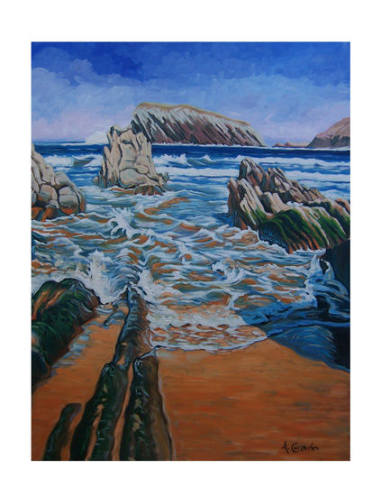 playa de la Arnía Oil Canvas Marine Painting