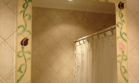 c)  Mosaico vitral