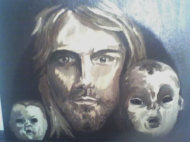 kurt cobain Óleo Lienzo Retrato