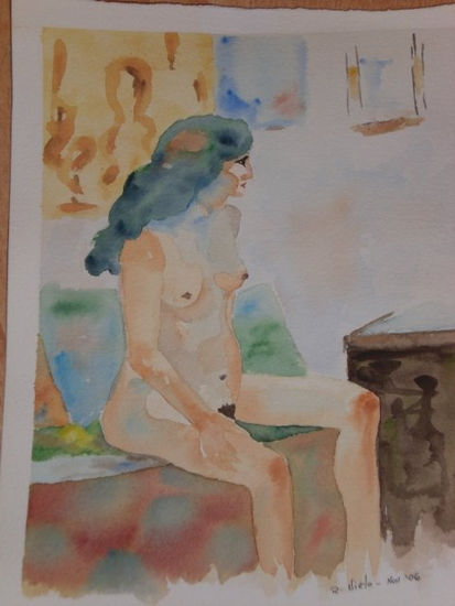 Abandono Watercolour Paper Nude Paintings