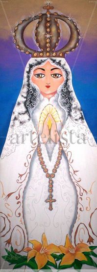 Virgen del Valle Media Mixta Tabla Figura