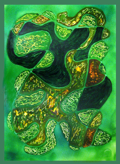 Formas en verde Mixed media Card Others