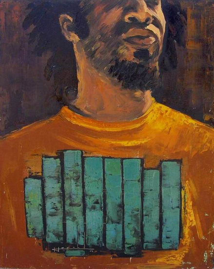 codigo de barras 1 Oil Canvas Portrait