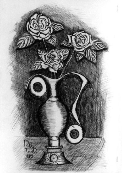 vaso con fiori Ink