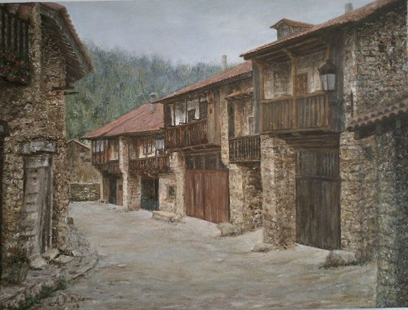 Barcena Mayor 1  (Cantabria) Óleo Lienzo Paisaje